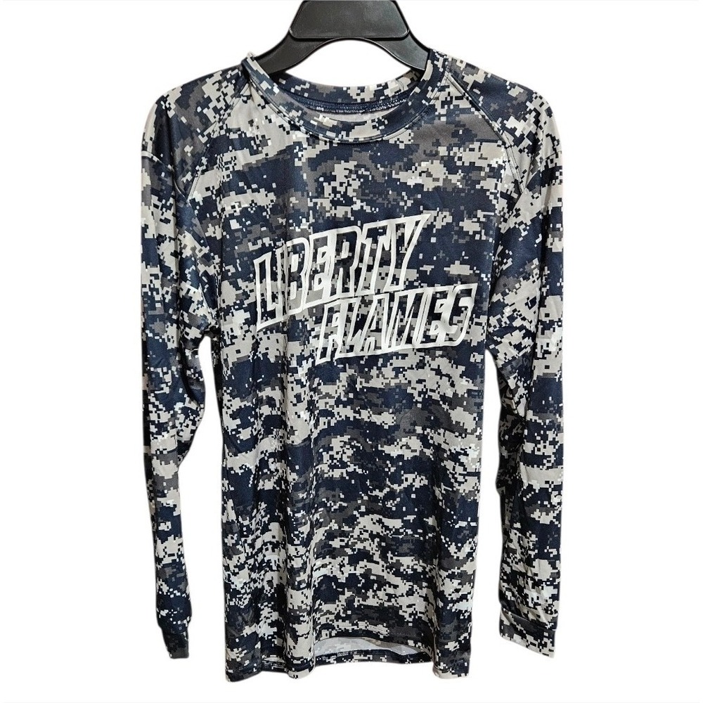Badger‎ Sport Liberty LU Flames Mens Size Small Digital Camo Performance Shirt